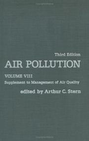 Cover of: Air Pollution, Volume 8, Third Edition by Arthur C. Stern