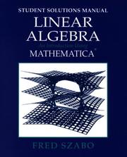 Cover of: Student Solutions Manual for "Linear Algebra: An Introduction Using Mathematica"