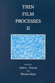 Cover of: Thin Film Processes, Volume 2 by Werner Kern