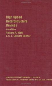 Cover of: High Speed Heterostructure Devices, Volume 41 (Semiconductors and Semimetals) by 