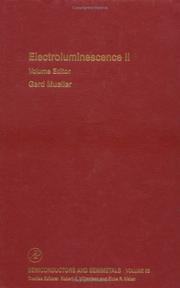 Cover of: Electroluminescence II (Semiconductors and Semimetals)