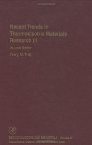 Cover of: Semiconductors and Semimetals, Volume 71: Recent Trends in Thermoelectric Materials Research by Terry Tritt
