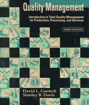 Cover of: Quality Management: Introduction to Total Quality Management for Production, Processing, and Services (3rd Edition)