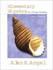Cover of: Elementary Algebra for College Students by Allen R. Angel, Donna R. Petrie, Richard Semmler