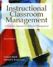 Cover of: Instructional classroom management: a proactive approach to behavior management