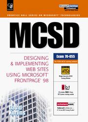 Cover of: MCSD: designing implementing web sites using Microsoft FrontPage 98