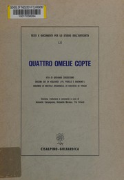 Cover of: Quattro omelie copte by edizione, traduzione e commento a cura di Antonella Campagnano, Antonella Maresca, Tito Orlandi.