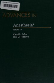 Cover of: Advances in Anesthesia. Volume 19