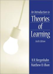 Cover of: An introduction to theories of learning by B. R. Hergenhahn