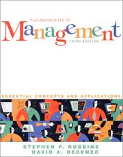 Cover of: Fundamentals of Management by Stephen P. Robbins, Stephen P. Robbins, David A. DeCenzo