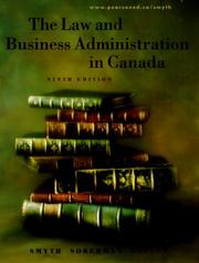 Cover of: Law and Business Administration in Canada