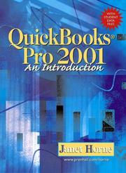 Cover of: QuickBooks Pro 2002 An Introduction with Student Data Files by Janet Horne