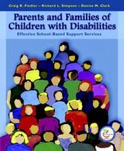 Cover of: Parents and families of children with disabilities by Craig R. Fiedler