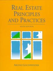 Cover of: Real estate principles and practices