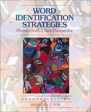 Cover of: Word Identification Strategies | Barbara J. Fox
