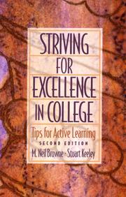 Cover of: Striving for Excellence in College: Tips for Active Learning (2nd Edition)