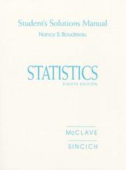 Cover of: Statistics: Student's Solutions Manual