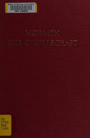 Cover of: Normen der Gesellschaft