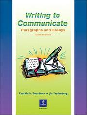 Cover of: Writing to communicate paragraphs and essays