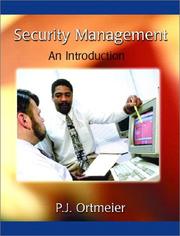 Cover of: Security Management by P. J. Ortmeier, P.J. Ortmeier