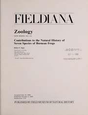 Cover of: Contributions to the natural history of seven species of Bornean frogs