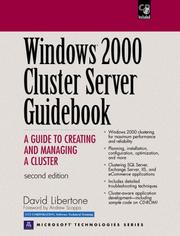 Cover of: Windows 2000 Cluster Server Guidebook: A Guide to Creating and Managing a Cluster (2nd Edition)