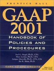 Cover of: Gaap Handbook of Policies and Procedures, 2001