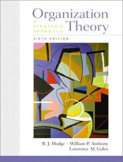 Cover of: Organization Theory | B. J. Hodge