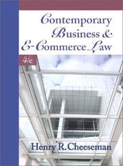 Cover of: Contemporary business and e-commerce law | Henry R. Cheeseman