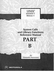 Cover of: UNIX System V Release 4 System Calls & Library Functions Reference Manual for Motorola Processors