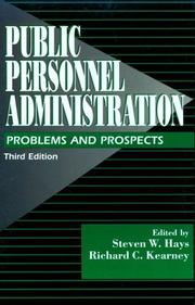 Cover of: Public Personnel Administration: Problems and Prospects