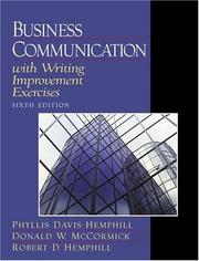 Cover of: Business Communication with Writing Improvement Exercises (6th Edition) by Phyllis Davis Hemphill, Donald W. McCormick, Robert Hemphill