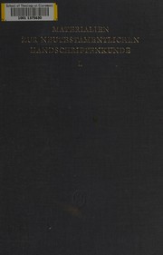 Cover of: Materialien zur neutestamentlichen Handschriftenkunde