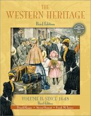 Cover of: The Western Heritage, Volume II by Donald M. Kagan, Steven Ozment, Frank M. Turner, A. Daniel Frankforter, Donald Kagan