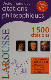 Cover of: Dictionnaire des citations philosophiques by Thierry Paquot, Gilles Barroux