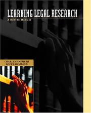 Cover of: Learning Legal Research: A How-to Manual (Pearson Prentice Hall Legal)