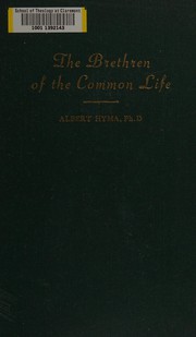 Cover of: The Brethren of the Common Life.