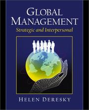 Cover of: Global Management: Strategic and Interpersonal