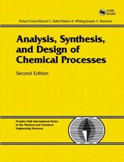 Cover of: Analysis, synthesis, and design of chemical processes by Richard Turton ... [et al.].
