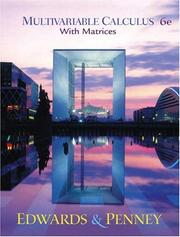 Cover of: Multivariable calculus with matrices by C. H. Edwards