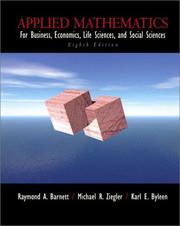 Cover of: Applied mathematics for business, economics, life sciences, and social sciences. by Raymond A. Barnett