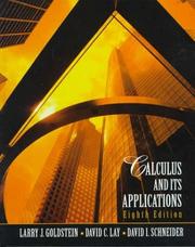 Cover of: Calculus and its applications by Larry Joel Goldstein
