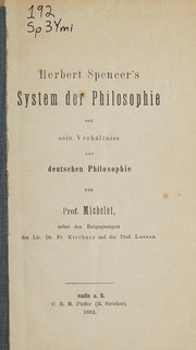 Cover of: Herbert Spencer's System der Philosophie und sein Verhältniss zur deutschen Philosophie