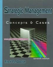 Cover of: Strategic management by Fred R. David