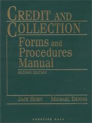 Cover of: Credit and collection forms and procedures manual by Jack Horn
