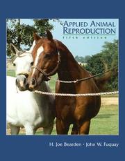 Cover of: Applied animal reproduction by H. Joe Bearden