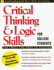 Cover of: Critical thinking and logic skills for college students