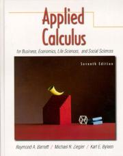 Cover of: Applied calculus for business, economics, life sciences, and social sciences. by Raymond A. Barnett