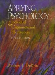 Cover of: Applying Psychology by Andrew J. DuBrin