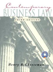 Cover of: Contemporary business law by Henry R. Cheeseman, Henry R. Cheeseman